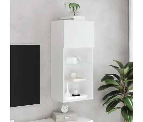 Tv Galdiņš Ar Led Apgaismojumu, Balts, 40,5X30X90 Cm Vidaxl