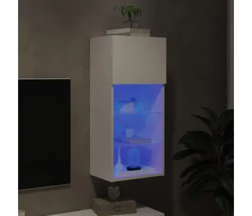 Tv Galdiņš Ar Led Apgaismojumu, Balts, 40,5X30X90 Cm Vidaxl