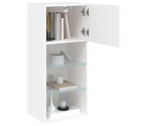 Tv Galdiņš Ar Led Apgaismojumu, Balts, 40,5X30X90 Cm Vidaxl