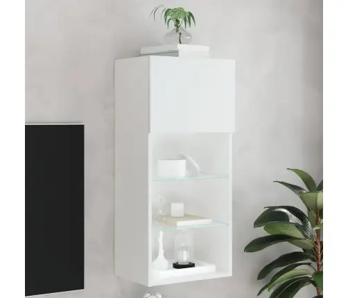 Tv Galdiņš Ar Led Apgaismojumu, Balts, 40,5X30X90 Cm Vidaxl