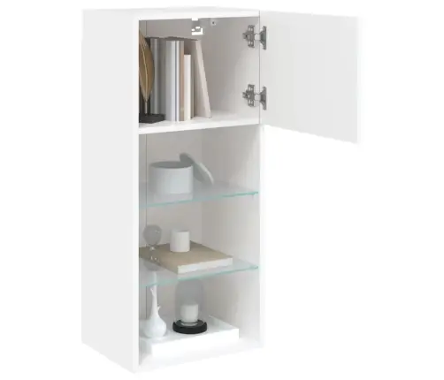 Tv Skapīši Ar Led, 2 Gab., Balti, 40,5X30X90 Cm Vidaxl