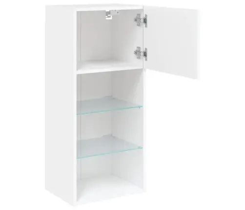 Tv Skapīši Ar Led, 2 Gab., Balti, 40,5X30X90 Cm Vidaxl