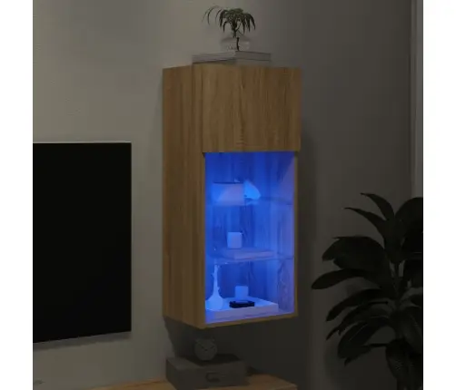 Tv Skapītis Ar Led Apgaismojumu, Ozola Krāsa, 40,5X30X90 Cm Vidaxl