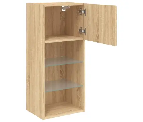 Tv Skapītis Ar Led Apgaismojumu, Ozola Krāsa, 40,5X30X90 Cm Vidaxl
