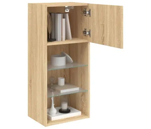 Tv Skapīši Ar Led, 2 Gab., Ozolkoka Krāsa, 40,5X30X90 Cm Vidaxl