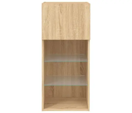 Tv Skapīši Ar Led, 2 Gab., Ozolkoka Krāsa, 40,5X30X90 Cm Vidaxl