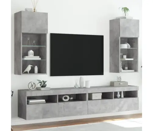 Tv Skapīši Ar Led, 2 Gab., Betona Pelēki, 40,5X30X90 Cm Vidaxl Tv Skapīši Ar Led, 2 Gab., Betona Pelēki, 40,5X30X90 Cm Vidaxl