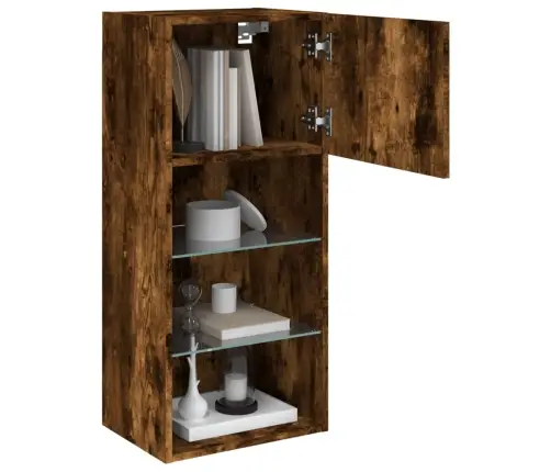 Tv Skapīši Ar Led, 2 Gab., Ozolkoka Krāsa, 40,5X30X90 Cm Vidaxl