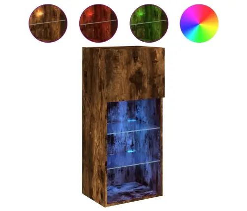 Tv Skapīši Ar Led, 2 Gab., Ozolkoka Krāsa, 40,5X30X90 Cm Vidaxl