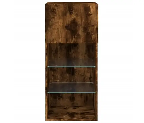 Tv Skapīši Ar Led, 2 Gab., Ozolkoka Krāsa, 40,5X30X90 Cm Vidaxl