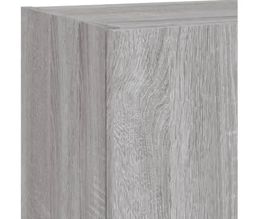 Tv Skapīši Ar Led, 2 Gab., Pelēka Koka Krāsa, 40,5X30X90 Cm Vidaxl