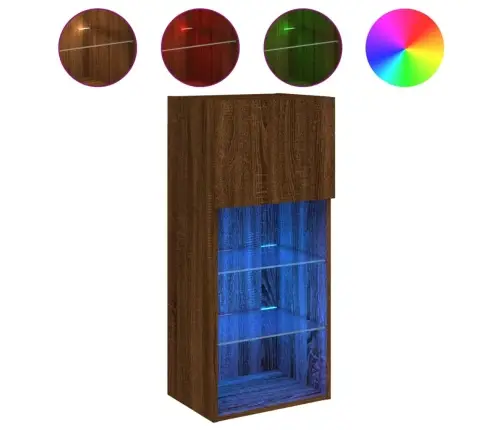 Tv Galdiņš Ar Led Lampiņām, Ozolkoka Krāsa, 40,5X30X90 Cm Vidaxl