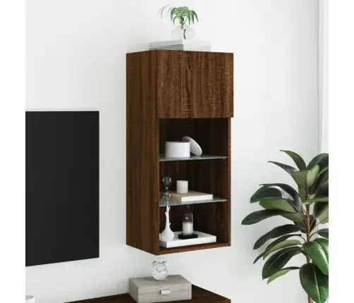 Tv Galdiņš Ar Led Lampiņām, Ozolkoka Krāsa, 40,5X30X90 Cm Vidaxl