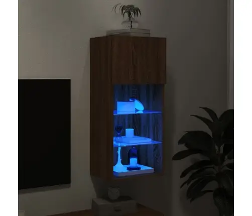 Tv Galdiņš Ar Led Lampiņām, Ozolkoka Krāsa, 40,5X30X90 Cm Vidaxl