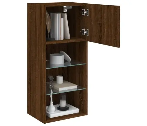 Tv Galdiņš Ar Led Lampiņām, Ozolkoka Krāsa, 40,5X30X90 Cm Vidaxl