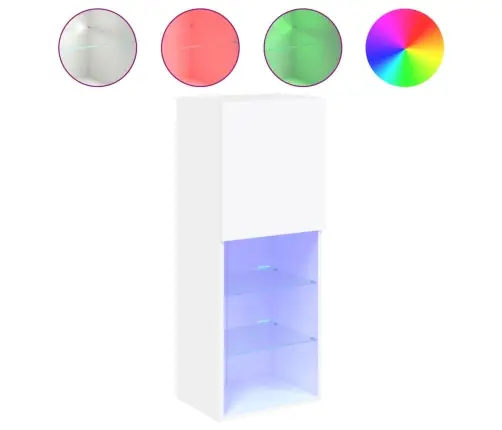 Tv Skapītis Ar Led Apgaismojumu, Balts, 40,5X30X102 Cm Vidaxl