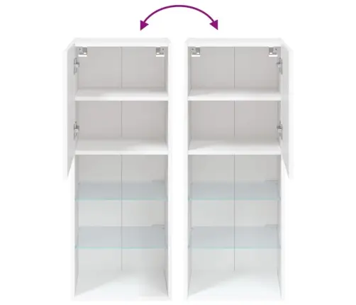 Tv Skapītis Ar Led Apgaismojumu, Balts, 40,5X30X102 Cm Vidaxl