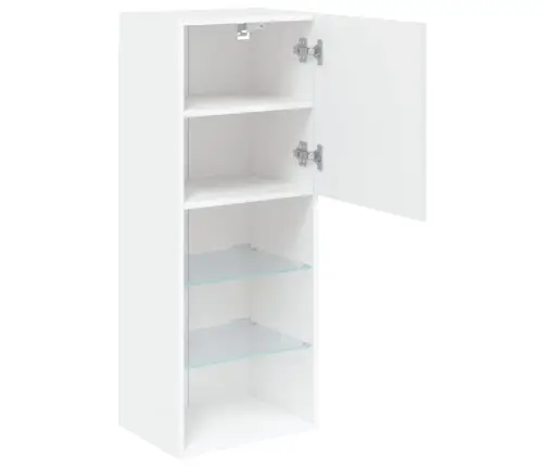 Tv Skapītis Ar Led Apgaismojumu, Balts, 40,5X30X102 Cm Vidaxl