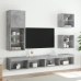 Tv Skapītis Ar Led Apgaismojumu, Betona Pelēks, 40,5X30X102 Cm Vidaxl