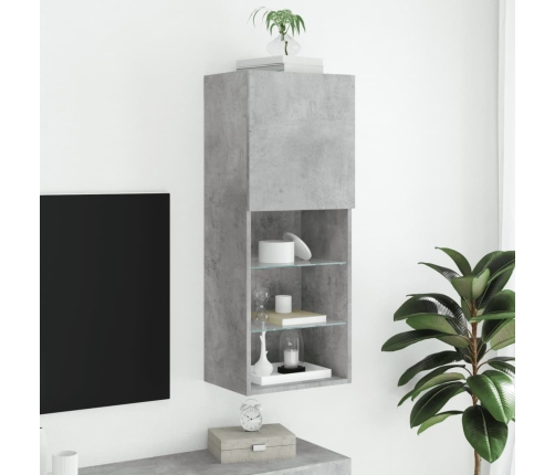 Tv Skapītis Ar Led Apgaismojumu, Betona Pelēks, 40,5X30X102 Cm Vidaxl