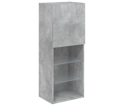 Tv Skapītis Ar Led Apgaismojumu, Betona Pelēks, 40,5X30X102 Cm Vidaxl