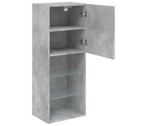 Tv Skapītis Ar Led Apgaismojumu, Betona Pelēks, 40,5X30X102 Cm Vidaxl