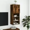 Tv Skapītis Ar Led Apgaismojumu, Ozolkoka Krāsa, 40,5X30X102 Cm Vidaxl