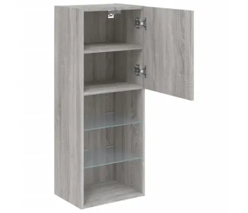 Led-Tuledega Telerikapp, Hall Sonoma Tamm, 40,5 X 30 X 102 Cm