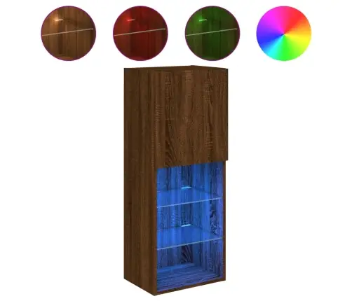 Tv Galdiņš Ar Led Lampiņām, Ozolkoka Krāsa, 40,5X30X102 Cm Vidaxl