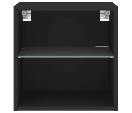 Sienas Naktsskapītis Ar Led, Melni Vidaxl