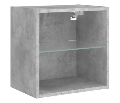 Sienas Naktsskapītis Ar Led, Betona Pelēki Vidaxl