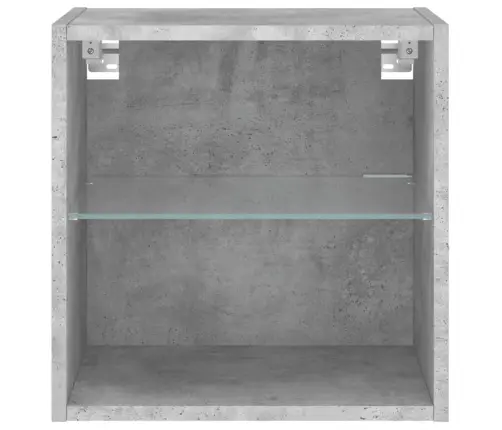 Sienas Naktsskapītis Ar Led, Betona Pelēki Vidaxl