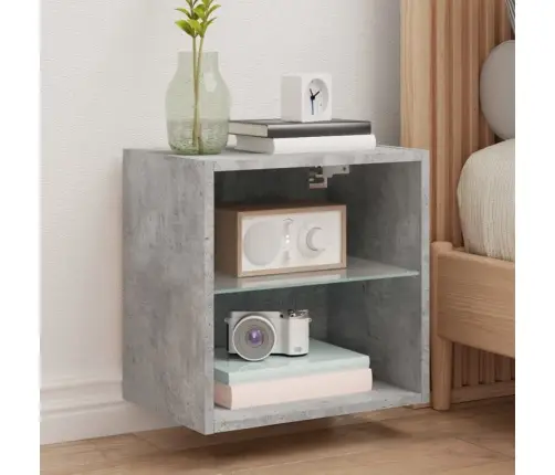 Sienas Naktsskapītis Ar Led, Betona Pelēki Vidaxl