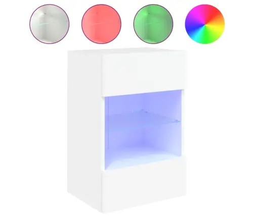 Tv Galdiņš Ar Led Lampiņām, Balti, 40X30X60,5 Cm Vidaxl