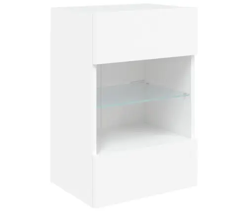 Tv Galdiņš Ar Led Lampiņām, Balti, 40X30X60,5 Cm Vidaxl