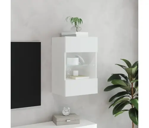 Tv Galdiņš Ar Led Lampiņām, Balti, 40X30X60,5 Cm Vidaxl