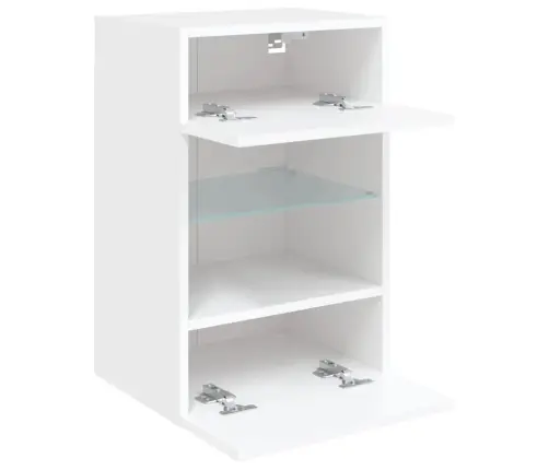 Tv Galdiņš Ar Led Lampiņām, Balti, 40X30X60,5 Cm Vidaxl