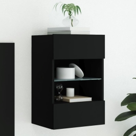 Tv Galdiņš Ar Led Lampiņām, Melni, 40X30X60,5 Cm Vidaxl