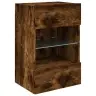 Tv Plaukti Ar Led Lampiņām, 40X30X60,5 Cm, Ozolkoka Krāsā Vidaxl