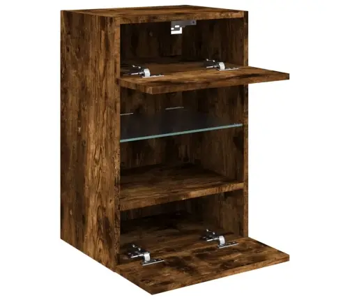 Tv Plaukti Ar Led Lampiņām, 40X30X60,5 Cm, Ozolkoka Krāsā Vidaxl