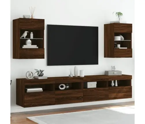 Tv Plaukti Ar Led Lampiņām, 40X30X60,5 Cm, Brūna Ozolkoka Vidaxl Tv Plaukti Ar Led Lampiņām, 40X30X60,5 Cm, Brūna Ozolkoka Vidaxl