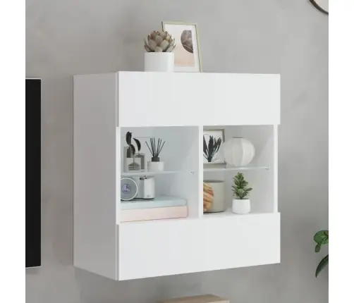 Tv Galdiņš Ar Led Lampiņām, Balti, 58,5X30X60,5 Cm Vidaxl