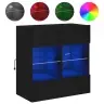 Tv Galdiņš Ar Led Lampiņām, Melni, 58,5X30X60,5 Cm Vidaxl