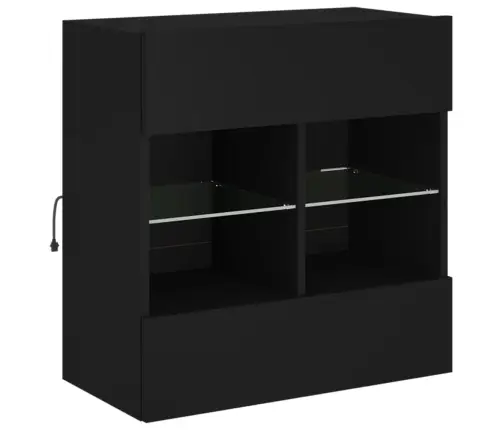 Tv Galdiņš Ar Led Lampiņām, Melni, 58,5X30X60,5 Cm Vidaxl
