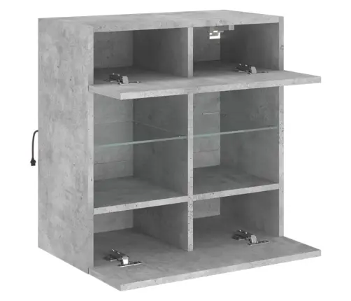 Tv Galdiņi Ar Led Lampiņām, Betona Pelēki, 58,5X30X60,5 Cm Vidaxl