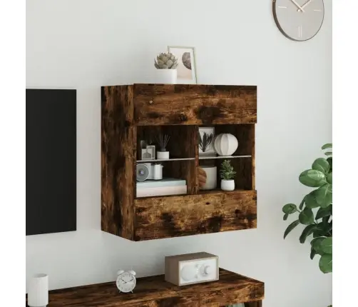 Tv Plaukti Ar Led Lampiņām, 58,5X30X60,5 Cm, Ozolkoka Krāsā Vidaxl