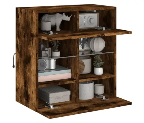 Tv Plaukti Ar Led Lampiņām, 58,5X30X60,5 Cm, Ozolkoka Krāsā Vidaxl