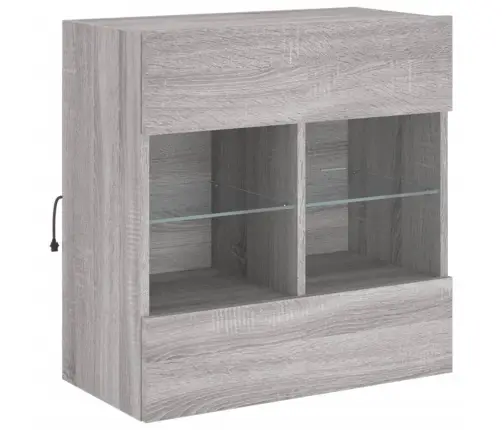 Tv Skapītis Ar Led Lampiņām, Pelēka Ozola Krāsa, 58,5X30X60,5Cm Vidaxl