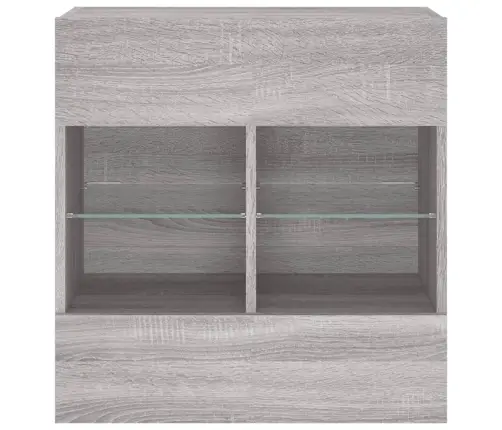Tv Skapītis Ar Led Lampiņām, Pelēka Ozola Krāsa, 58,5X30X60,5Cm Vidaxl