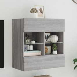 Tv Skapītis Ar Led Lampiņām, Pelēka Ozola Krāsa, 58,5X30X60,5Cm Vidaxl